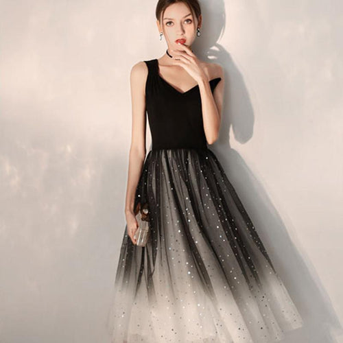 Cocktail Dress Black One Shoulder Pleat Woman Party Dresses 2019 Sleeveless Plus Size Sexy Deep V-neck Robe Cocktail Gowns E707
