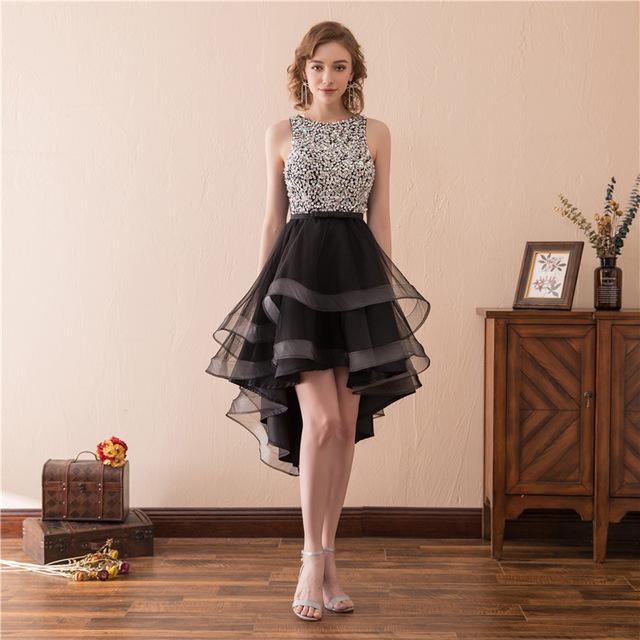 High Low Homecoming Dresses Black Grade 8th Prom Dresses Junior High Cute Graduation Cocktail Graduation Dresses Formal gowns